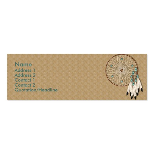 KRW Native American Dreamcatcher Custom Business Cards (front side)