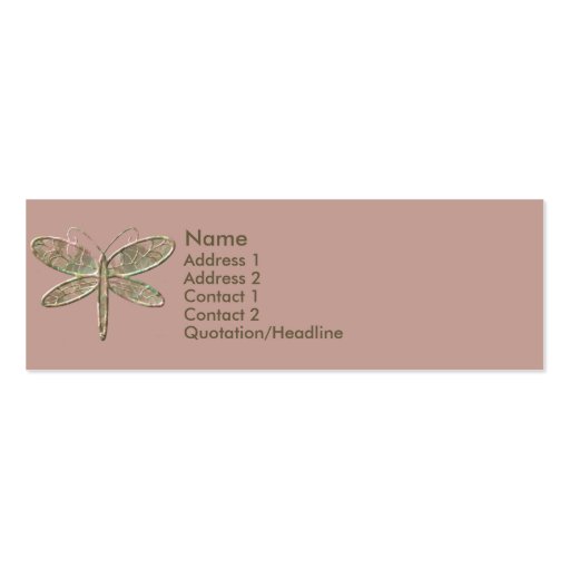 KRW Olive Green and Pink Profile Card Business Cards