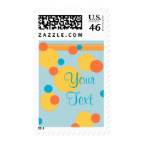 KRW Orange and Teal Polka Dot Custom Wedding postage by KRWWedding KRW Orange and Teal Polka Dot Custom Wedding postage