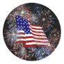KRW Patriotic American Flag and Fireworks Round Stickers KRW Patriotic American Flag and Fireworks Round Stickers
