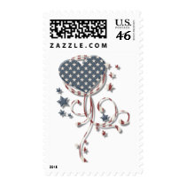 KRW Patriotic Heart Flourish Stars and Stripes postage by KRWDesigns KRW Patriotic Heart Flourish Stars and Stripes postage
