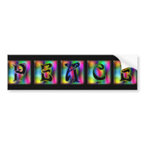KRW Peace - Black BG bumper stickers by KRWDesigns KRW Peace - Black BG bumper stickers