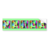 KRW Peace - Lime BG bumper stickers by KRWDesigns KRW Peace - Lime BG bumper stickers