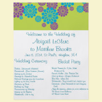 KRW Peacock Floral Custom Wedding Program flyers
