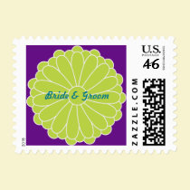KRW Peacock Floral Matching Custom Name Stamp stamps