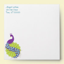 KRW Peacock Floral Square Invitation Envelopes envelopes