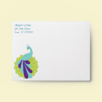 KRW Peacock Floral Wedding Envelope envelopes