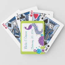 KRW Peacock Floral Wedding Favor Playing Cards playing cards
