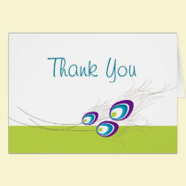 KRW Peacock Floral Wedding Thank You Note cards
