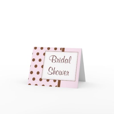 KRW Pink and Brown Polka Dot Shower Invitation Cards by KRWWedding