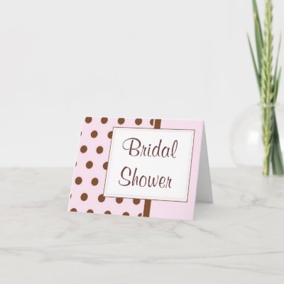 KRW Pink and Brown Polka Dot Shower Invitation Cards by KRWWedding