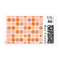 KRW Pink and Orange Dots Bat Mitzvah postage