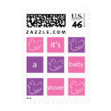 KRW Pink and Purple Blocks Baby Shower postage