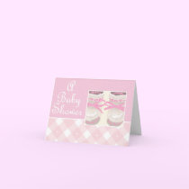 KRW Pink Booties Custom Baby Shower Invitation cards
