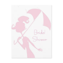 KRW Pink Bridal Shower Custom Invitation postcards