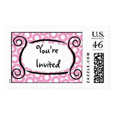 KRW Pink Circle Custom Wedding Stamp