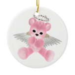 KRW Pink Guardian Angel Bear Ornament
