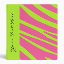 KRW Pink Lime Zebra Stripes Back to School Binder*