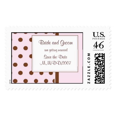 KRW Pink Polka Dot Custom Wedding Stamp