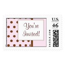 KRW Pink Polka Dot Custom Wedding Stamp by KRWWedding KRW Pink Polka Dot Custom Wedding Stamp