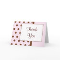 KRW Pink Polka Dot Thank You Wedding Card