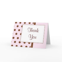 KRW Pink Polka Dot Thank You Wedding Card by KRWWedding KRW Pink Polka Dot Thank You Wedding Card