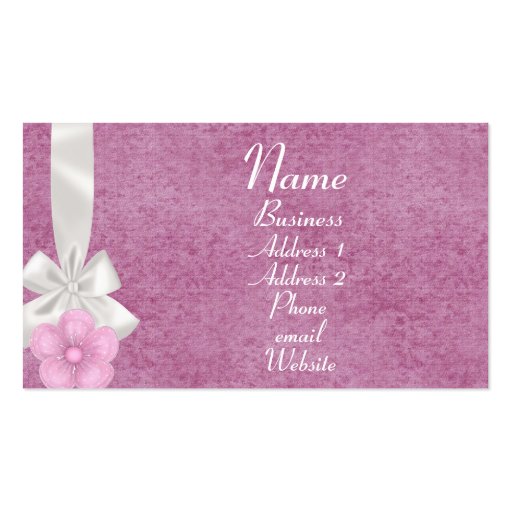 KRW Pink Ribbon and Polka Dots Business Card Templates (front side)