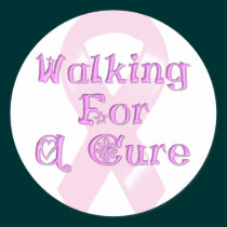 KRW Pink Ribbon Walking for a Cure stickers by KRWDesigns KRW Pink Ribbon Walking for a Cure stickers