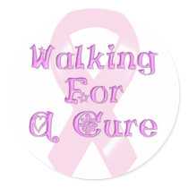 KRW Pink Ribbon Walking for a Cure stickers by KRWDesigns KRW Pink Ribbon Walking for a Cure stickers