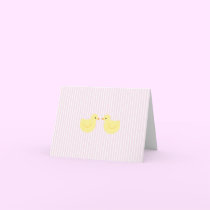 KRW Pink Stripe Rubber Duck Baby Shower Invitation cards