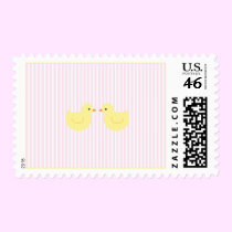 KRW Pink Stripe Rubber Ducks Baby stamps