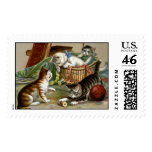 KRW Playful Kittens Vintage Illustration Stamp