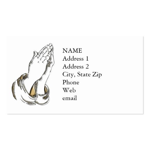 KRW Praying Hands Custom Business Card (front side)