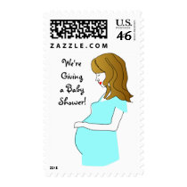KRW Pregnant Mom in Profile Baby Shower postage by krwbaby KRW Pregnant Mom in Profile Baby Shower postage