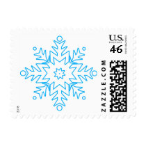 KRW Pretty Blue Snowflake Holiday postage by KRWHolidays KRW Pretty Blue Snowflake Holiday postage