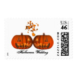 KRW Pumpkin Love Halloween Wedding Postage Stamps