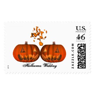 KRW Pumpkin Love Halloween Wedding stamp