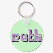 KRW Purple Abstract Name Keychain- Beth