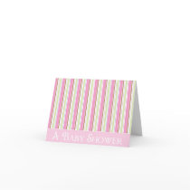 KRW Purple and Green Stripe Baby Shower Invitation cards by krwbaby KRW Purple and Green Stripe Baby Shower Invitation cards