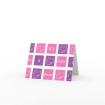 KRW Purple Blocks Custom Baby Shower Invitation cards