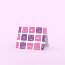 KRW Purple Blocks Custom Baby Shower Invitation cards