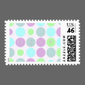 KRW Purple, Blue and Green Dots RSVP Wedding postage by KRWWedding KRW Purple, Blue and Green Dots RSVP Wedding postage
