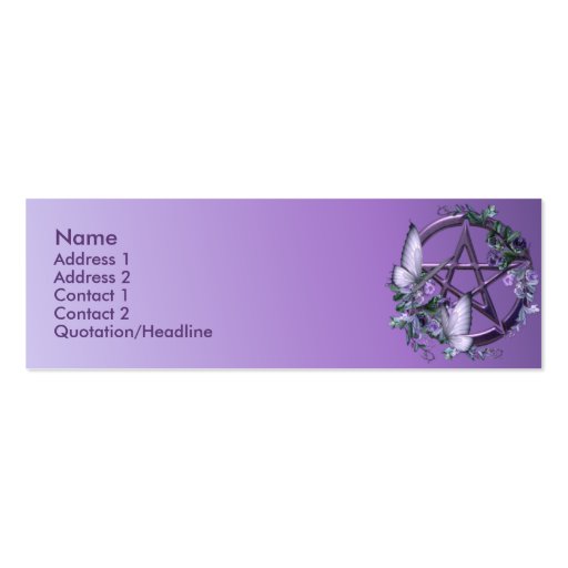 KRW Purple Floral Wiccan Pentagram Custom Card Business Cards (front side)