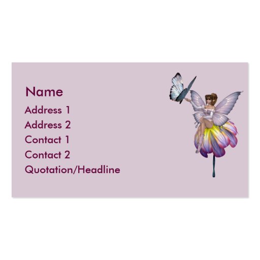 KRW Purple Flower Fairy Business Card