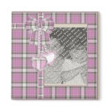 KRW Purple Plaid Custom Wedding Photo magnets