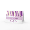 KRW Purple Stripe Thank You Wedding Card