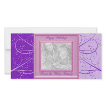 KRW Purple Victorian Custom Photo Holiday Card photo cards