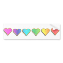 KRW Rainbow Hearts bumper stickers by KRWDesigns KRW Rainbow Hearts bumper stickers