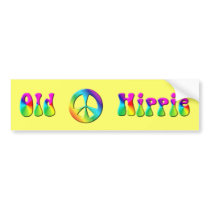 KRW Rainbow Old Hippie Peace Sign bumper stickers by KRWDesigns KRW Rainbow Old Hippie Peace Sign bumper stickers