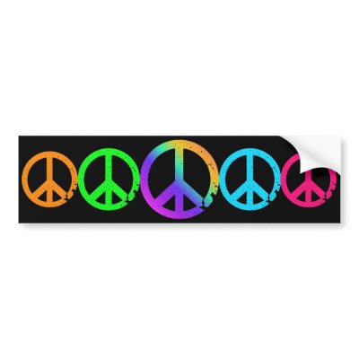 KRW Rainbow Peace Signs Bumper Sticker by KRWDesigns
